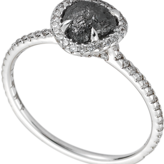 Classic White Gold - Black Natural Raw Ring