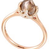 Rose Gold Signature Chocolate Brown Natural Raw Ring