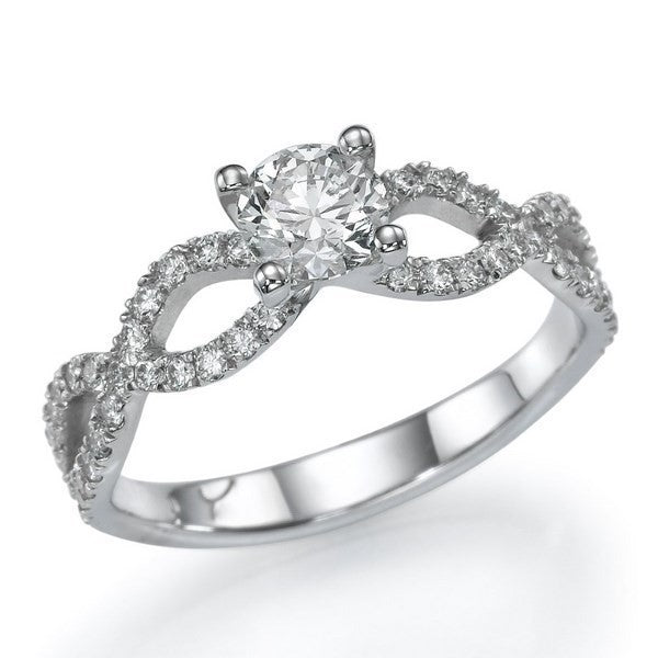 Big Double Eights - Settings Solitaire Ring- Real Natural Diamonds