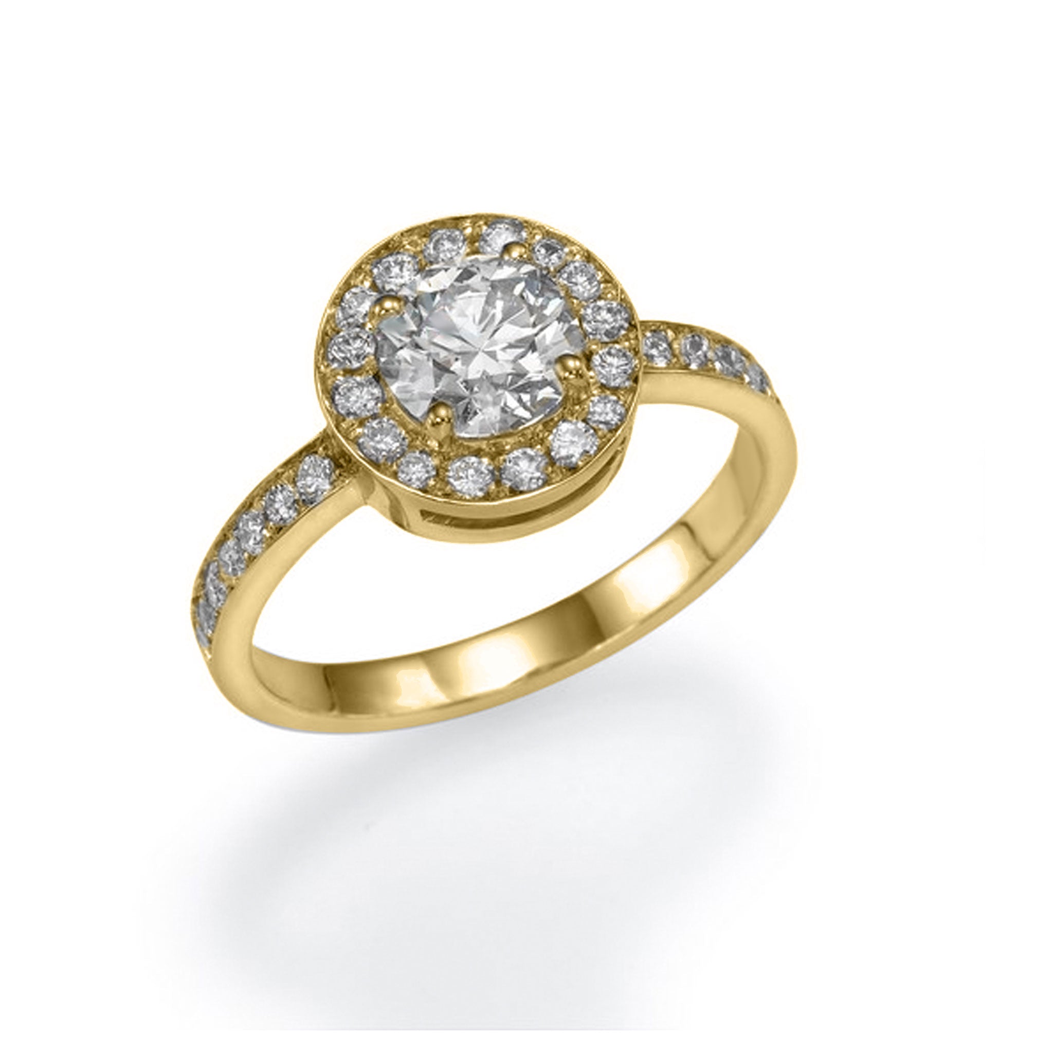 Halo Miley - Solitaire Ring - Lab Created Diamonds