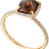 Chocolate Brown Pink Natural Raw Ring