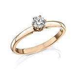 Crown Head Solitaire - Design Solitaire Ring- Real Natural Diamonds