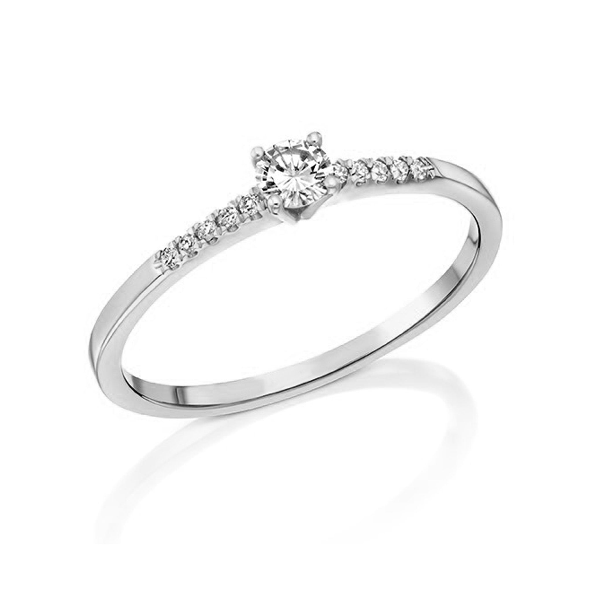Diamond Sparkle - Tiny Settings Solitaire Ring- Real Natural Diamonds
