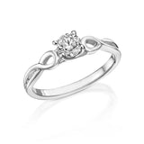 Double Eight Solitaire - Lovely Design Ring- Real Natural Diamonds