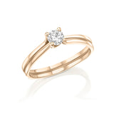 Double Twist Solitaire - Fresh Design Ring- Real Natural Diamonds