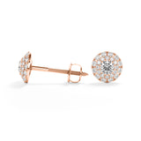 Double Halo Olivia - Round Brilliant Stud Earring - Lab Growing Diamonds