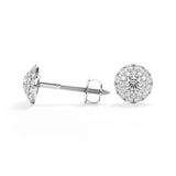 Double Halo Olivia - Round Brilliant Stud Earring - Lab Growing Diamonds