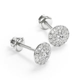 Double Halo Olivia - Round Brilliant Stud Earring - Lab Growing Diamonds