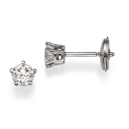 Camila - 5 Prongs Basket Round Brilliant Stud Earring- Lab Growing Diamonds