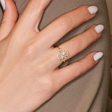 Modern Clover - Design Ring- Real Natural Diamonds