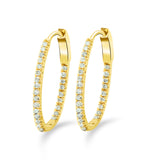 Gypsy 22mm - Round Shape Earrings- Real Natural Diamonds