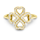 Modern Clover - Design Ring- Real Natural Diamonds