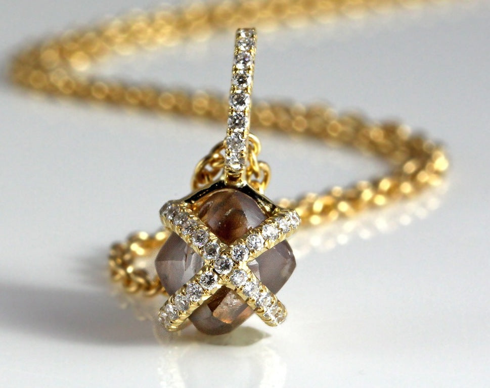 Embrace Chocolate Brown Natural Raw Pendant