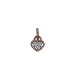 Pink Gems Heart Pendant - Various Diamond Combinations - Real Diamonds