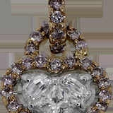 Pink Gems Heart Pendant - Various Diamond Combinations - Real Diamonds