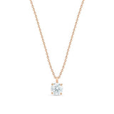 Juliette - 4 Prongs Round Diamond Pendant- Lab Created Diamonds