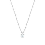 Juliette - 4 Prongs Round Diamond Pendant- Lab Created Diamonds