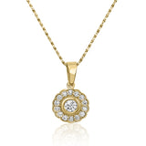 Halo Flower - Settings Design Pendant- Real Natural Diamonds