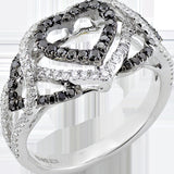 Space Heart Ring - Various Diamond Combinations - Real Diamonds