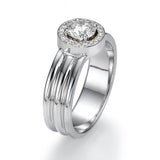 Multi Pave Of Adi - Settings Solitaire Ring- Lab Created Diamonds