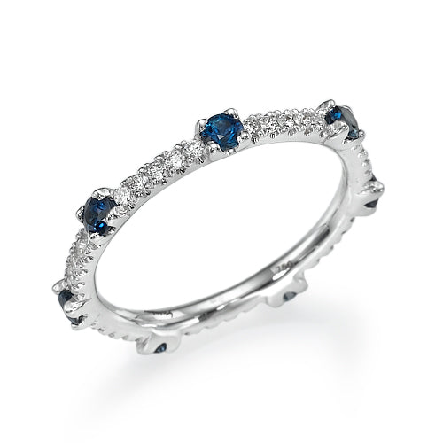Avenue Of Stars - Gems & Diamond Eternity Ring- Real Natural Diamonds