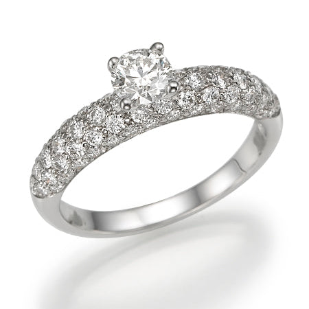 Micro Pave Of Noa - Solitaire Ring - Lab Created Diamonds