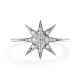 Sparkling Star - Design Ring- Real Natural Diamonds