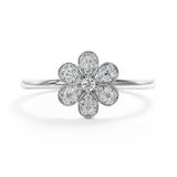 Sparkling Flower Petals - Design Ring- Real Natural Diamonds