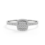 Modern Cushion Pave - Design Ring- Real Natural Diamonds