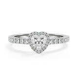 Halo Heart - Settings Solitaire Ring - Lab Created Diamonds