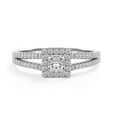 Double Pave Princess - Settings Solitaire Ring - Lab Growing Diamonds