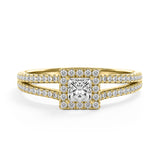 Double Pave Princess - Settings Solitaire Ring - Lab Growing Diamonds