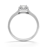 Double Pave Princess - Settings Solitaire Ring - Lab Growing Diamonds