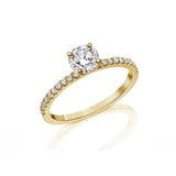 Round Ballerina - Settings Solitaire Ring- Real Natural Diamonds