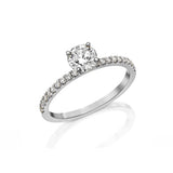 Round Ballerina - Settings Solitaire Ring- Real Natural Diamonds