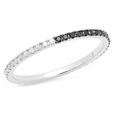 Line Of Space - Black & White All Eternity Ring - Real Natural Diamonds