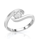 Swan Lake - Solitaire Ring- Lab Created Diamonds