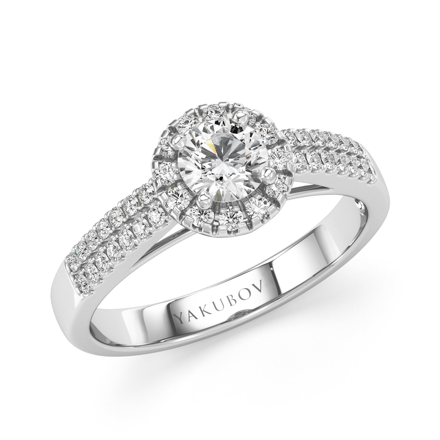 New Miley - Double Pave Settings Ring - Lab Created Diamonds