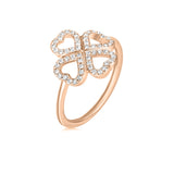 Modern Clover - Design Ring- Real Natural Diamonds