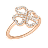 Modern Clover - Design Ring- Real Natural Diamonds