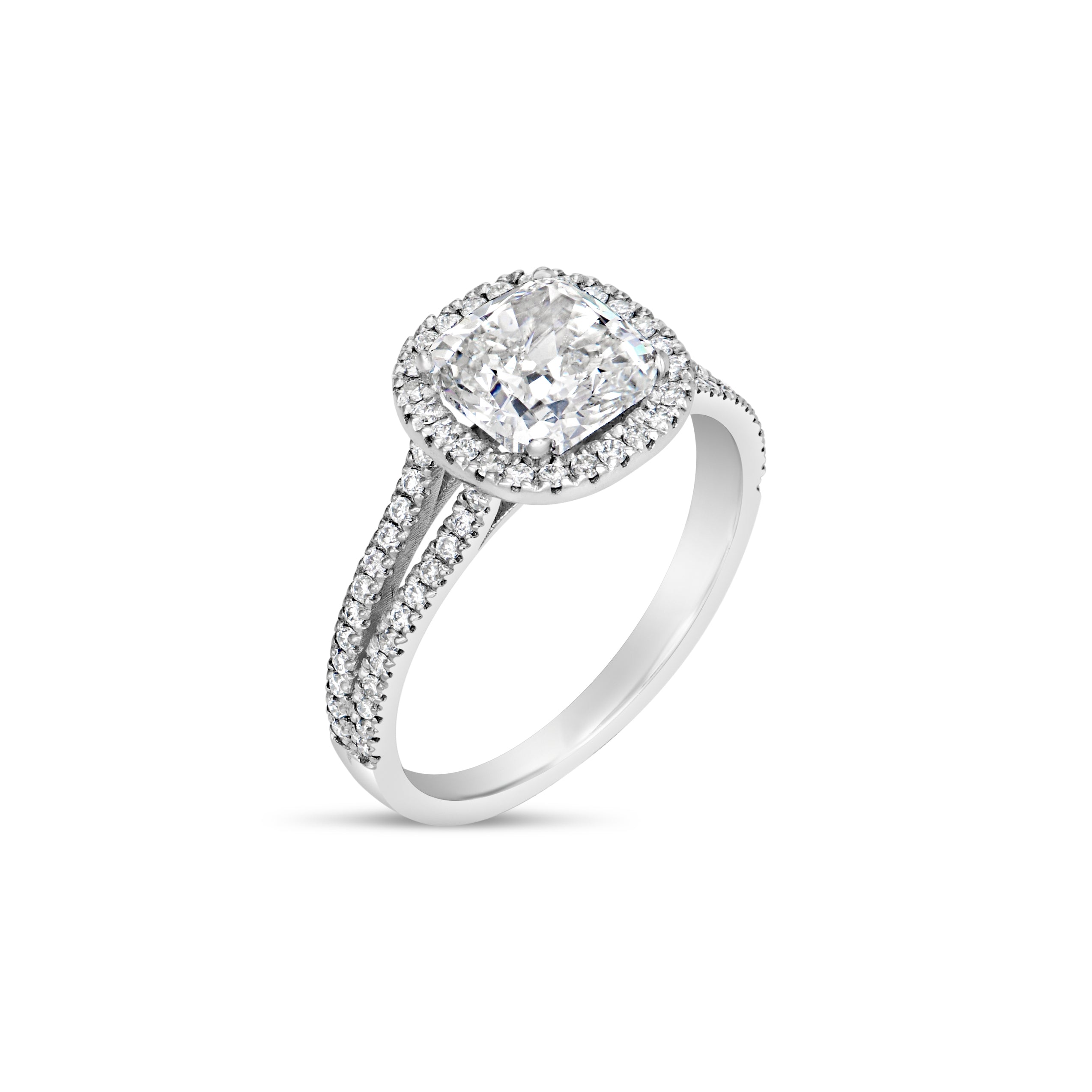 Double Pave Cushion - Settings Solitaire Ring - Lab Growing Diamonds