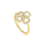 Modern Clover - Design Ring- Real Natural Diamonds